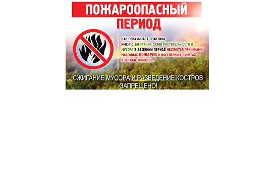 Как показывает практика, именно загорания сухой растительности и мусора в весенний период являются причинами массовых пожаров в населенных пунктах и лесных пожаров. СЖИГАНИЕ МУСОРА И РАЗВЕДЕНИЕ КОСТРОВ ЗАПРЕЩЕНО!